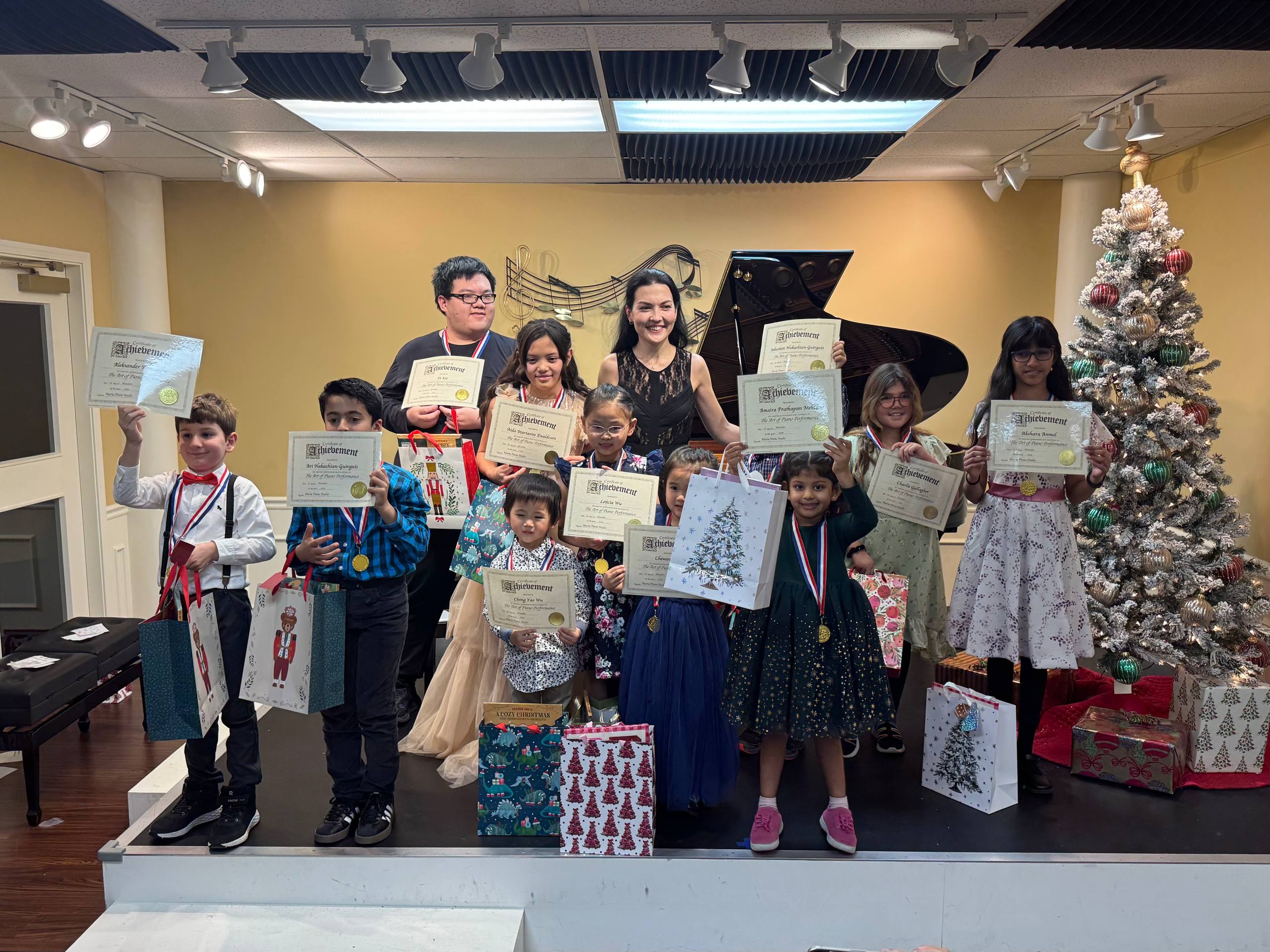 Student performing at Thanksgiving recital